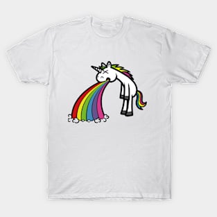 Cute Unicorn Puking a Rainbow T-Shirt